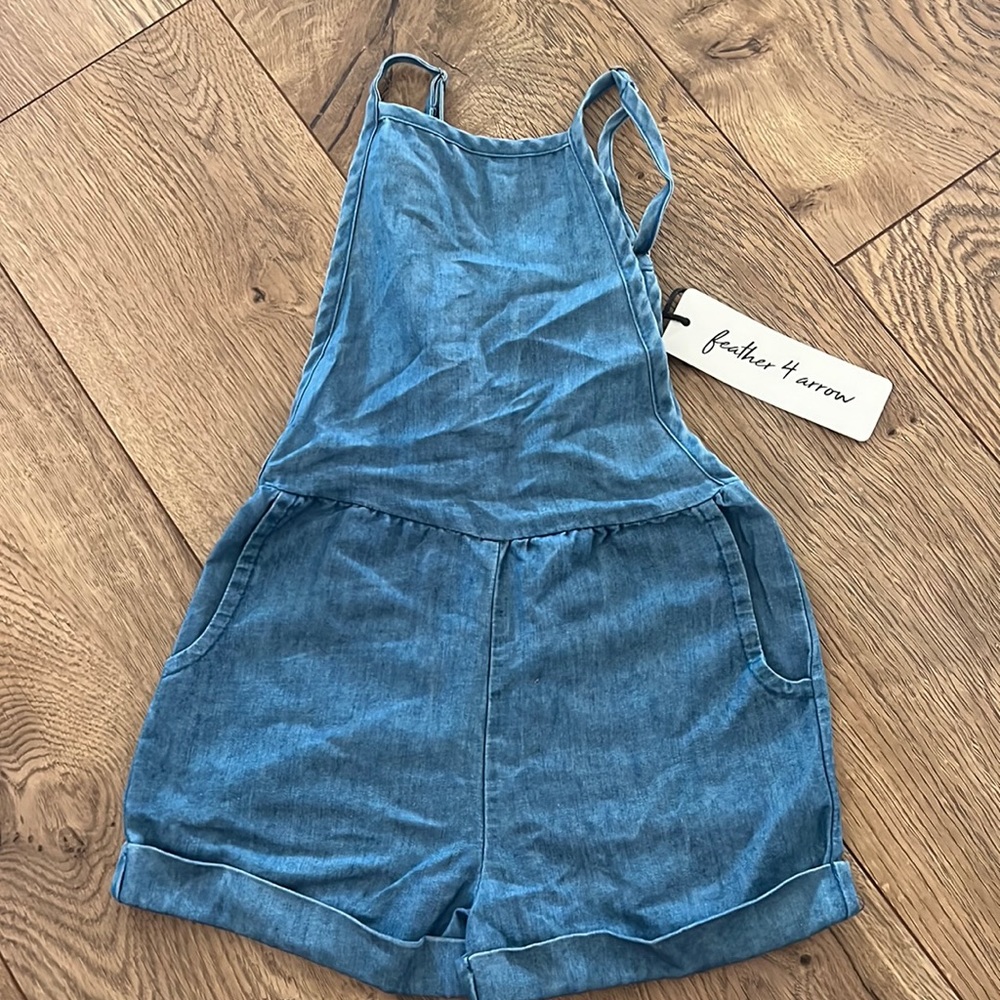 Feather 4 Arrow denim romper. Size 18 months